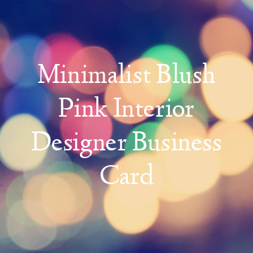 Minimalist Blush Pink Interior Designer Business Card