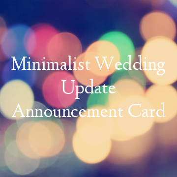 Minimalist Wedding Update Announcement Card